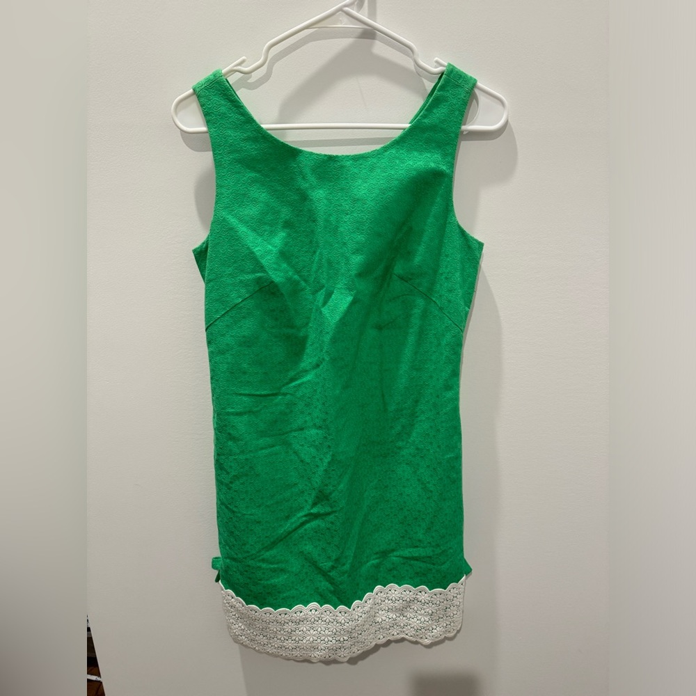Lilly Pulitzer Kelly green lattice trim dress sz 2